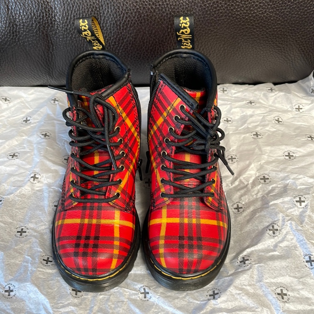 Doc Marten Tartan leather boots